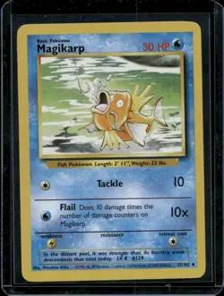 Magikarp 35/102 Uncommon Base Set Unlimited Pokemon Lightly Played - Image 1