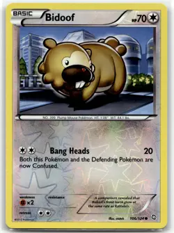 Bidoof 106/124 Common Dragons Exalted Pokemon Reverse Holo LP - Image 1