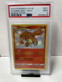 2019 Pokemon Hidden Fates SV7 CHARMELEON SHINY HOLO 9 Mint - Image 1