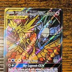 Moltres Zapdos Articuno GX SM210 Mosaic Stained Glass Promos Holo Pokemon TCG - Image 3
