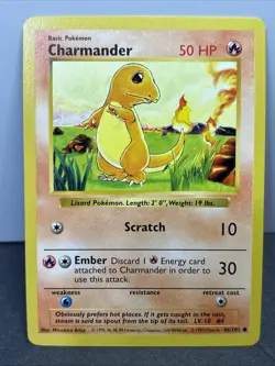 Pokemon TCG Vintage Charmander Shadowless 46/102 | Base Set | LP - Image 1