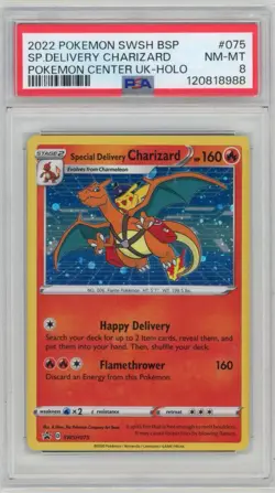 Pokemon Center Special Delivery Charizard SWSH075 Promo PSA 8 - Image 1