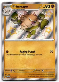 Primeape 170/091 Shiny Rare Paldean Fates Pokemon Near Mint - Image 1