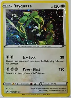 Swirl 🌀 Rayquaza SWSH029 Cosmos Holo Bleed Error Rare Pokemon TCG ✨ - Image 2