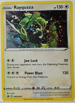 Swirl 🌀 Rayquaza SWSH029 Cosmos Holo Bleed Error Rare Pokemon TCG ✨ - Image 3