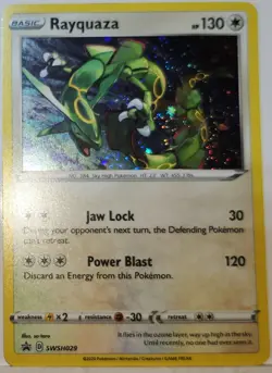 Swirl 🌀 Rayquaza SWSH029 Cosmos Holo Bleed Error Rare Pokemon TCG ✨ - Image 4