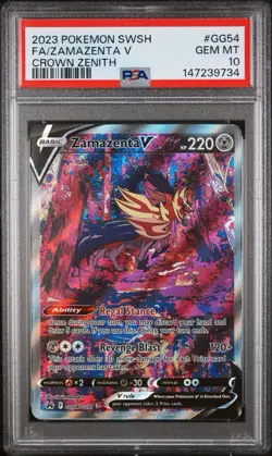 2023 Pokemon SWSH Crown Zenith #GG54 FA Zamazenta V PSA 10 GEM MINT - Image 1