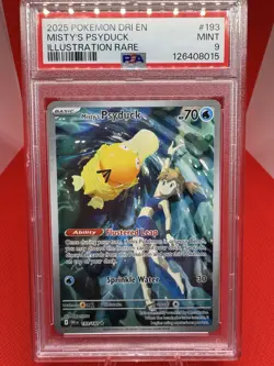 Pokemon Misty's Psyduck Destined Rivals Illustration Rare #193 PSA MINT 9 TCG - Image 1