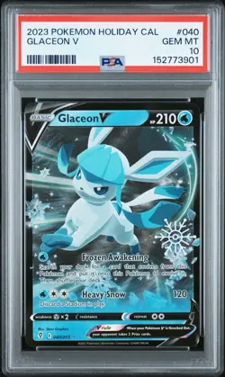 2023 POKEMON HOLIDAY CALENDAR #040 GLACEON V PSA 10 - Image 1