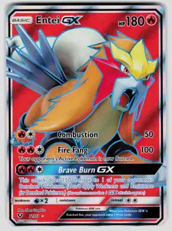 Pokemon Shining Legends Entei GX (Full Art) 71/73 Holo Ultra Rare NM - Image 1