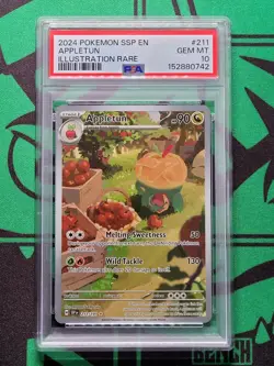 2024 POKEMON SSP EN-SURGING SPARKS ILLUSTRATION RARE #211 APPLETUN PSA 10 - Image 3