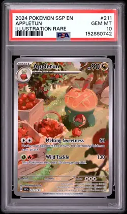 2024 POKEMON SSP EN-SURGING SPARKS ILLUSTRATION RARE #211 APPLETUN PSA 10 - Image 5