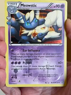 POKEMON MEOWSTIC RC15/RC32 UNCOMMON HOLOFOIL RADIANT COLLECTION GENERATIONS NM - Image 1
