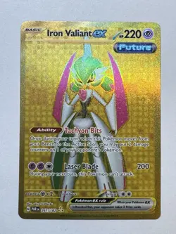 Pokemon TCG - Iron Valiant ex - Paradox Rift 261/182 Hyper Rare Gold - Image 1