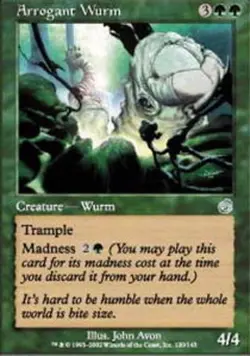 MTG Arrogant Wurm, Torment, Heavily Played, English - Image 1