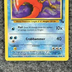 Vintage Pokemon Fossil Kingler Regular 38/62 Uncommon NM - Image 4