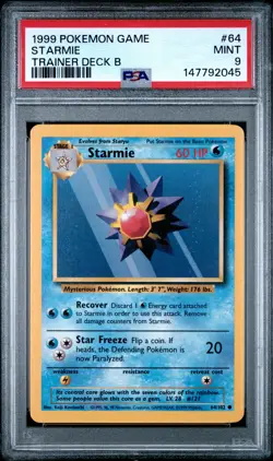1999 POKEMON BASE SET TRAINER DECK B #64 STARMIE PSA 9 - Image 1