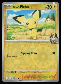 Ethan's Pichu 071/182 Common Destined Rivals Pokemon Reverse Holo Near Mint - Image 1