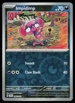 Impidimp 94/142 Common Stellar Crown Pokemon Reverse Holo Near Mint - Image 1