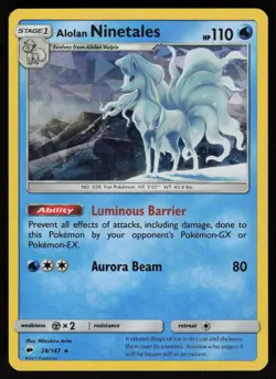 Alolan Ninetales (Cracked Ice Holo) #28/147 Holo Deck Exclusives Pokemon LP - Image 1