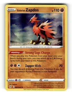 Galarian Zapdos 082/203 Rare Evolving Skies Pokemon Holo Lightly Played - Image 1