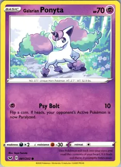 Galarian Ponyta Sword & Shield 081/202 Common Pokemon Near Mint - Image 1