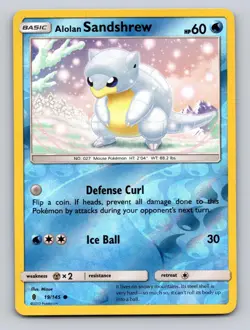 Alolan Sandshrew 19/145 Common Guardians Rising Pokemon Reverse Holo NM - Image 1