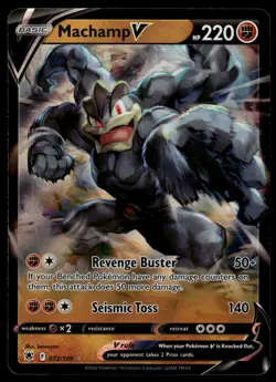 POKEMON MACHAMP V ASTRAL RADIANCE 072/189 HOLO V RARE NM/M - Image 1