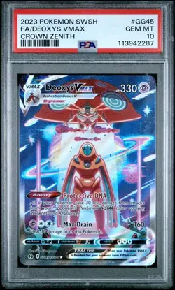 Pokemon Deoxys VMAX Crown Zenith Galarian Gallery Full Art #GG45 PSA 10 Gem Mint - Image 1