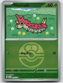 Wurmple (Love Ball) 011/217 Ascended Heroes Pokemon Reverse Holo NM Common - Image 1