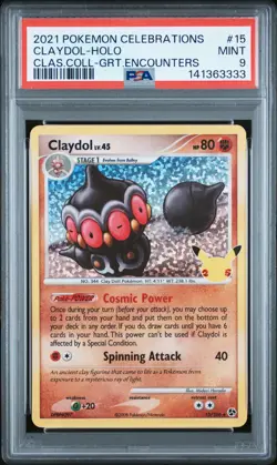 3333 Claydol 2021 Pokemon SW & SH Celebrations #15 Classic Collection PSA 9 - Image 1