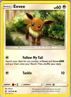 Eevee Cosmic Eclipse 167/236 Common Pokemon Near Mint - Image 1