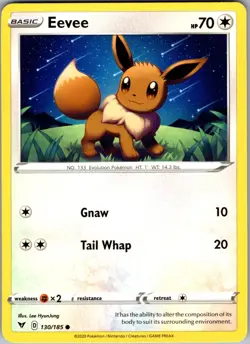 Eevee Vivid Voltage 130/185 Common Pokemon Near Mint - Image 1