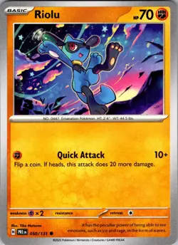 Riolu Prismatic Evolutions 050/131 Common Pokemon Near Mint - Image 1