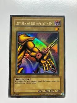 USA Seller Yugioh Left Arm of the Forbidden One LOB-123 Wavy Ultra Rare MP - Image 1