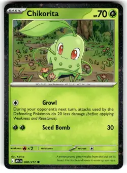 Chikorita (Cosmos Holo) 008/217 Ascended Heroes Promo Card Holo NM Pokemon TCG - Image 1