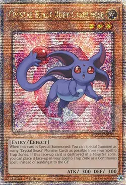 Yugioh - Crystal Beast Ruby Carbuncle - 1st Edition QCR NM - Free Holo Card - Image 1