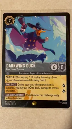 Disney Lorcana Winterspell Darkwing Duck Cool Under Pressure 192/204 NM Card L34 - Image 1