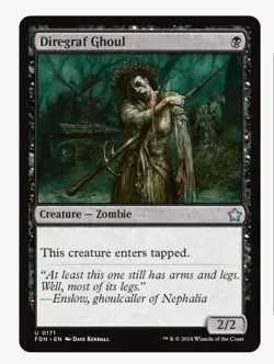 Diregraf Ghoul (Foil) MTG FDN Foundations | Black Zombie Tribal 1 Drop Aggro EDH - Image 1