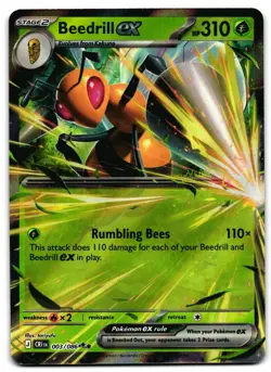 Beedrill ex 003/086 - 🌊 ME04: Chaos Rising Double Rare Pokemon TCG 🖤 - LP - Image 1