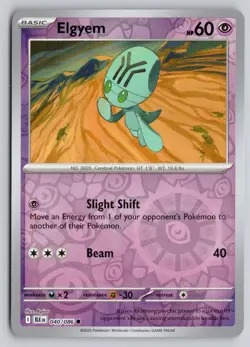 ELGYEM 040/086 COMMON BLACK BOLT POKEMON REVERSE HOLO NM - Image 1