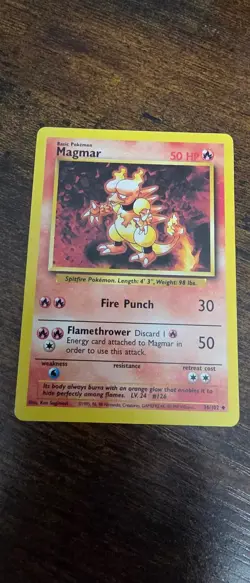 Magmar 36/102 Uncommon Base Set Unlimited Pokemon Lightly Played - Image 1