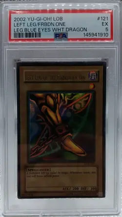 PSA 5 Left Leg of the Forbidden One Blue Eyes Set Yu-Gi-Oh! LOB-121 2002 TCG - Image 1