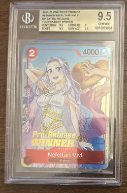 2022-23 ONE PIECE PROMOS #ST01009 NEFELTARI VIVI PRE-RELEASE WINNER BGS 9.5 - Image 1