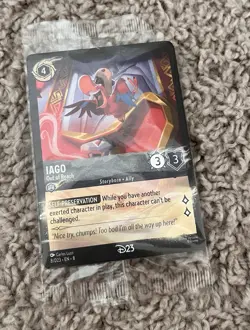 D23 Disney Lorcana Iago and mad hatter sealed card - Image 1
