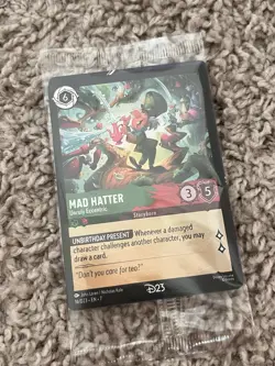 D23 Disney Lorcana Iago and mad hatter sealed card - Image 3