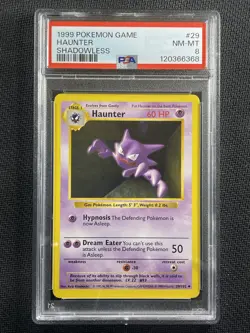 Pokemon Card PSA 8 Haunter Shadowless Base Set WotC Ultra Rare 1999 29/102 - Image 1
