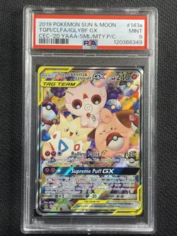 Pokemon Card PSA 9 MINT Togepi & Cleffa & Igglybuff Gx Tag Team S&M 143a/236 - Image 1