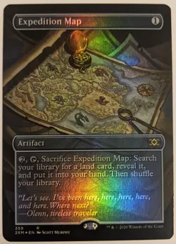 MTG English Magic Card NM FOIL EXPEDITION MAP from Double Masters BORDERLESS - Image 1