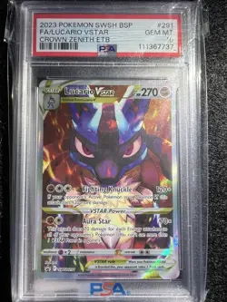 Lucario VSTAR SWSH291 SWSH: Sword & Shield Promo Cards Holo PSA 10 - Image 2